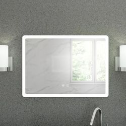 Randolph Morris Bristol 28 x 20 Inch Rectangle Lighted Mirror with Anti-Fog RMZK-M2820D4