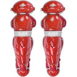 All Star Top Star Catcher's Leg Guards - Ages 9-12 Scarlet