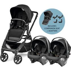 Peg Perego YPSI + Primo Viaggio 4-35 Nido K Twin Travel System Bundle - True Black / True Black