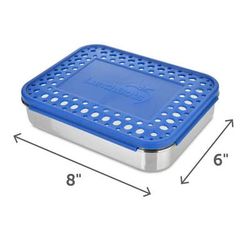 LunchBots Large Cinco Bento 5 Compartment Lunch Box - Blue Dots