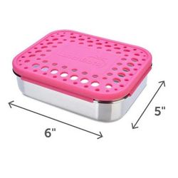 LunchBots Medium Duo Bento 2 Compartment Lunch Box - Pink Dots