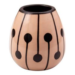 'Minimalist-Inspired Painted Folk Art Ceramic Decorative Vase'