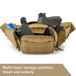 Outdoor multifunctional tactical waist pack large capacity waterproof invisible gun bag portable drawing bag sports waist packs
