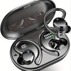 TEMU Q38 Wireless Earbuds Sports Earbuds, 2024 Wireless 5.3 Earbuds 3d High Stereo Headworn Earbuds, 48 Hour Earloop Earbuds With Microphone, Suitable For Exercise/running/gym