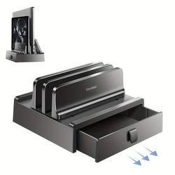 TEMU Vaydeer 3-in-1 Laptop Stand With Drawer - Vertical & Side Cooling Storage Rack For Multiple Devices, Compatible For , For , For Dell