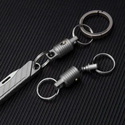Portable Titanium Alloy Ultralight EDC Keychain Accessories Car Key Ring Outdoor Small Tool 360° Rotatable Keyring Outdoor Tools