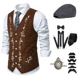 Anni Ruggenti Anni 1920 Retrò Vintage Abiti Gilet Set di accessori Gentiluomo Costume Per uomo Halloween Carnevale Capodanno Festa / Sera Mascherata Vigilia di Capodanno Adulti Cravatta Gilet Altri