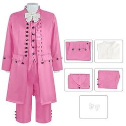 Rococò Barocco Vittoriano Abiti Tinta unita Costume Per uomo Reale Halloween Carnevale Feste Performance Mascherata Adulti Cappotto Gilet Camicia