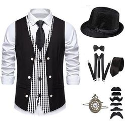 Anni Ruggenti Anni 1920 Retrò Vintage Abiti Gilet Set di accessori Gentiluomo Costume Per uomo Halloween Carnevale Capodanno Festa / Sera Mascherata Vigilia di Capodanno Adulti Cravatta Gilet Altri