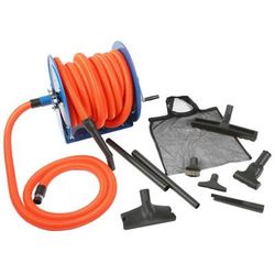 Cadet Compatible Premier Garage Central Vacuum Kit with 50 foot hose and Hose Reel for Cadet Central Vacuum Systems