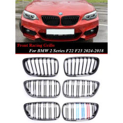 Calandre de course de rein de pare-chocs avant en Fiber de carbone couleur M couverture de gril de lifting pour BMW série 2 F22 F23 2014-2020 accessoires de voiture