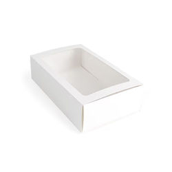 White Two Piece Paper Boxes 8 1/4" x 5" x 2 1/4" 25 pack MBS10W