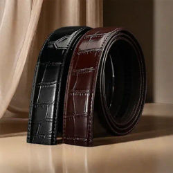 Ceinture sans boucle pour hommes, haut de gamme, motif Crocodile, ceinture d'affaires, accessoires décontractés