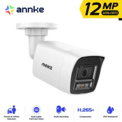 ANNKE 12MP Outdoor Smart Dual Light PoE Security Camera Color IR Night Vision Built-in Microphone IP67 Smart Home H.265+
