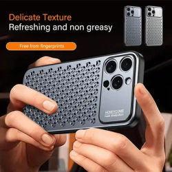 Aluminum Alloy Phone Case For iPhone 16 Pro Max 15 14 13 Metal Breathable Back Cover