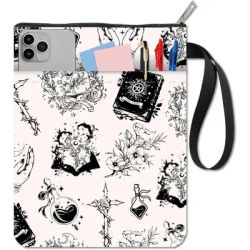 1 pc Book Sleeve with Zipper Crystal Witch Magical Bottles Waterproof Book Covers Sleeves Paperback for Graduation Halloween