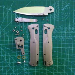 1 Set Custom MadeTitanium Alloy Handle Scales With Accessories +14C28N Stainless Steel Blade for Benchmade 535 Modify