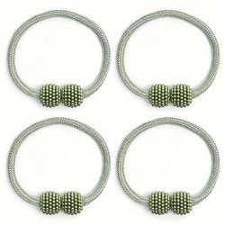 TEMU 4pcs Decorative Pearl Ball Magnetic Curtain Tiebacks - Decor Accents For Holding Curtains & Drapes, For Bedroom, Living Room, And More