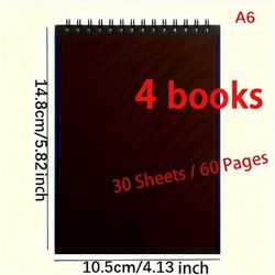 TEMU 4pcs Acid-free Watercolor Sketchbooks, Top Spiral Bound, Each, High-quality Art Drawing & , Premium Sketch Notebook Set