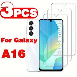 TEMU 3-pack Tempered Glass Screen Protector Galaxy A16 5g, Scratch-resistant, Case-friendly
