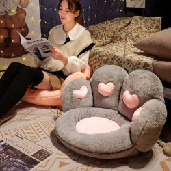 Grand coussin en peluche patte de chat, oreiller créatif et mignon, décoratif en peluche patte d'ours, doux, coussin de dossier pour chaise de bureau, cadeaux