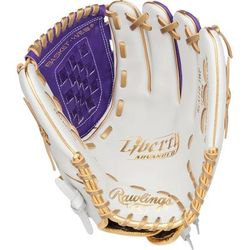 Rawlings Liberty Advanced 12" Pitcher/Infield Softball Glove - Right Hand Throw White/Purple/Gold