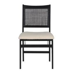 Beaux Cane Back Black Folding Chair Folding Dining Chairs by Linon Home Décor in Black