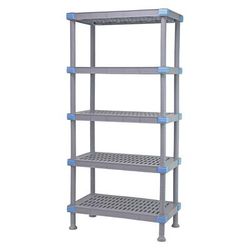 Quantum Food Service QP246074VS-5 60" NSF 5-Tier Polymer Shelf - Millenia, 24"W, 74"H, Gray