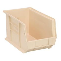 Quantum Food Service QUS242 IV Stack & Hang Shelf Bin - 13 5/8" x 8 1/4", Ivory, Beige