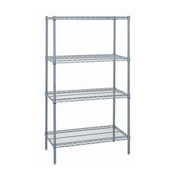 Quantum Food Service WR63-2454GY 54" NSF 4-Tier Epoxy Coated Wire Shelf Kit - 24"W, 63"H, Gray