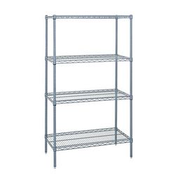 Quantum Food Service WR74-1860GY 60" NSF 4-Tier Epoxy Coated Wire Shelf Kit - 18"W, 74"H, Gray