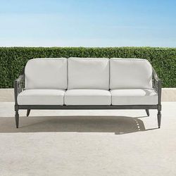 Avery Sofa with Cushions in Slate Aluminum - Standard, Georgina Floral Cobalt - Frontgate