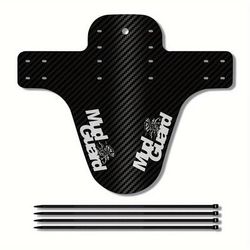 TEMU New Carbon Fiber Pattern Mountain Bike Mudguards, Front And Rear Mudguards For Mountain Bikes, Adjustable Mudguards For Mountain Bikes, White For Mountain Bikes And Larger Bicycle Wheel Sizes