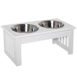 TEMU Raised Dog Feeding Bowls With Stand For Extra Dogs Elevated Twin Stainless Steel Pet Bowls