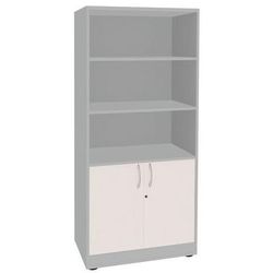 Bibliothèque Quatuor Haut Ouvert Bas 2 Portes Blanc/alu - Manutan Expert