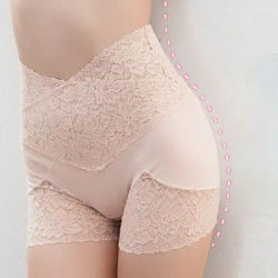 Tangas – culotte en dentelle taille haute pour femme, sous-vêtement rose, en coton, doux et confortable