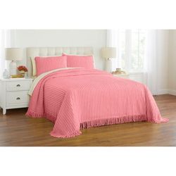 Chenille Bedspread by BrylaneHome in Flamingo Pink (Size FULL)