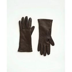Brooks Brothers Women's Lambskin Gloves with Cashmere Lining | Brown | Size 6½