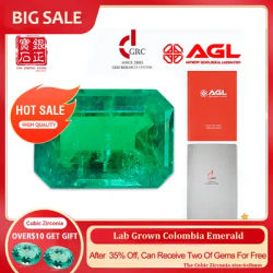 Lab Grown Colombian Emerald Hydrothermal Loose Gemstone High Quality Hand Cut Provide AGL Certificate For DIY Jewelry Making