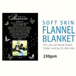 TEMU Custom Blanket Personalized Custom Gift Blanket Photo Custom Blanket Diagram Custom Photo Blanket Memorial Gift Blanket Soft Flannel Sofa Blanket 1pc