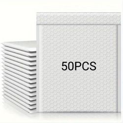 "TEMU 50pcs White Hexagonal Mailers 9x11.8" - , Waterproof Polyethylene Shipping Bags, Medium Size For Clothes, Cosmetics & Daily - Ideal For Halloween, Christmas, Weddings, Valentine's, Thanksgiving"