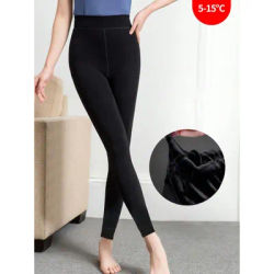 Women's large black nine-point shaping trousers autumn and winter leggings plush thickened high-waisted nine-point tights