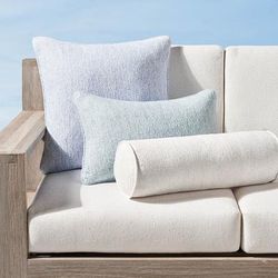 Vista Boucle Indoor/Outdoor Pillow - Vanilla, 20" x 7" Bolster Vanilla - Frontgate