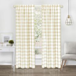 Wide Width Hunter Window Rod Pocket Panel by BrylaneHome in Tan (Size 42" W 84" L)
