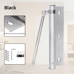 TEMU Quiet & Adjustable Stainless Steel Automatic Door Closer - Rust-proof, Foldable Design For Home And Office Use