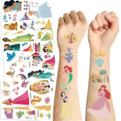 10Pcs/set New Disney Rapunzel Temporary Tattoo Stickers Cute Princess Ariel Fake Tattoo For Funny Birthday Gift
