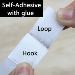 20-50mm White 1/3/5/10Meter Strong Self Adhesive Hook and Loop Magic Fastener Tape Double Sided Strap with Glue Sticker Velcroes