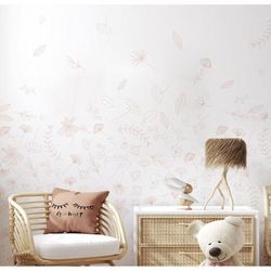 Carta da parati panoramica fiori volanti beige 150x250cm