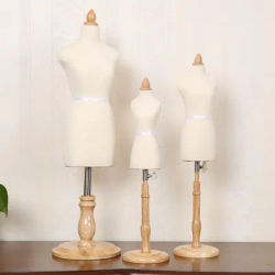 1/2 1/3 1/4 Sewing Mini Female/Male Mannequin Body For Clothes Design, Bust Dress Form Stand Wooden Base Can Pin