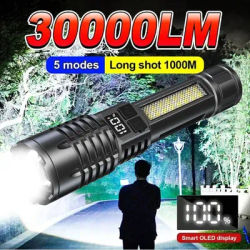 HEINAST High Power Rechargeable Led Flashlight Ultra Powerful Flashlight Tactical Torch For Fishing Hunting Camping Lantern